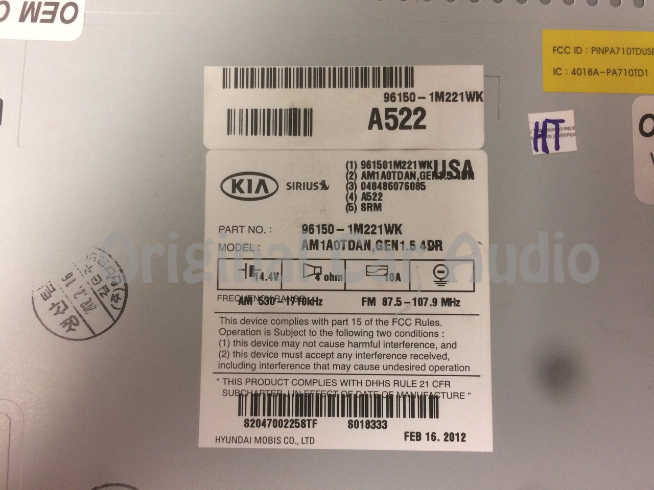 2010 - 2013 Kia Forte OEM Single CD AM FM SAT Radio Bluetooth Receiver