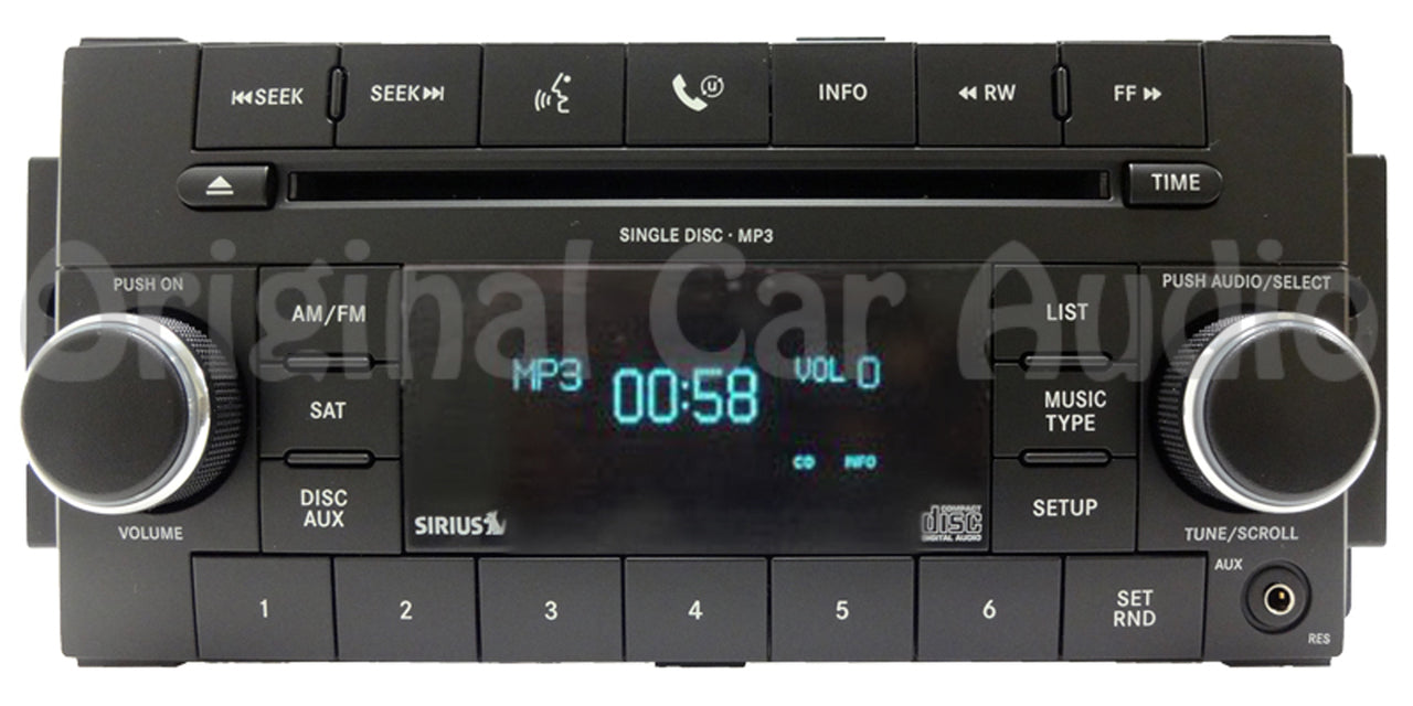 2007 - 2012 Dodge Jeep Chrysler OEM AUX MP3 CD Satellite Radio Player RES