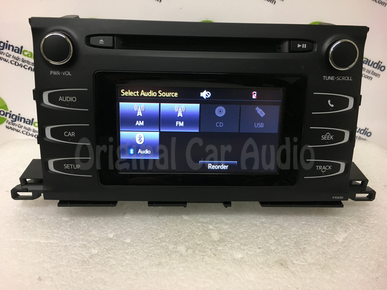 2014 - 2016 Toyota Highlander OEM AM FM Single CD Touch Screen Bluetooth Radio Receiver