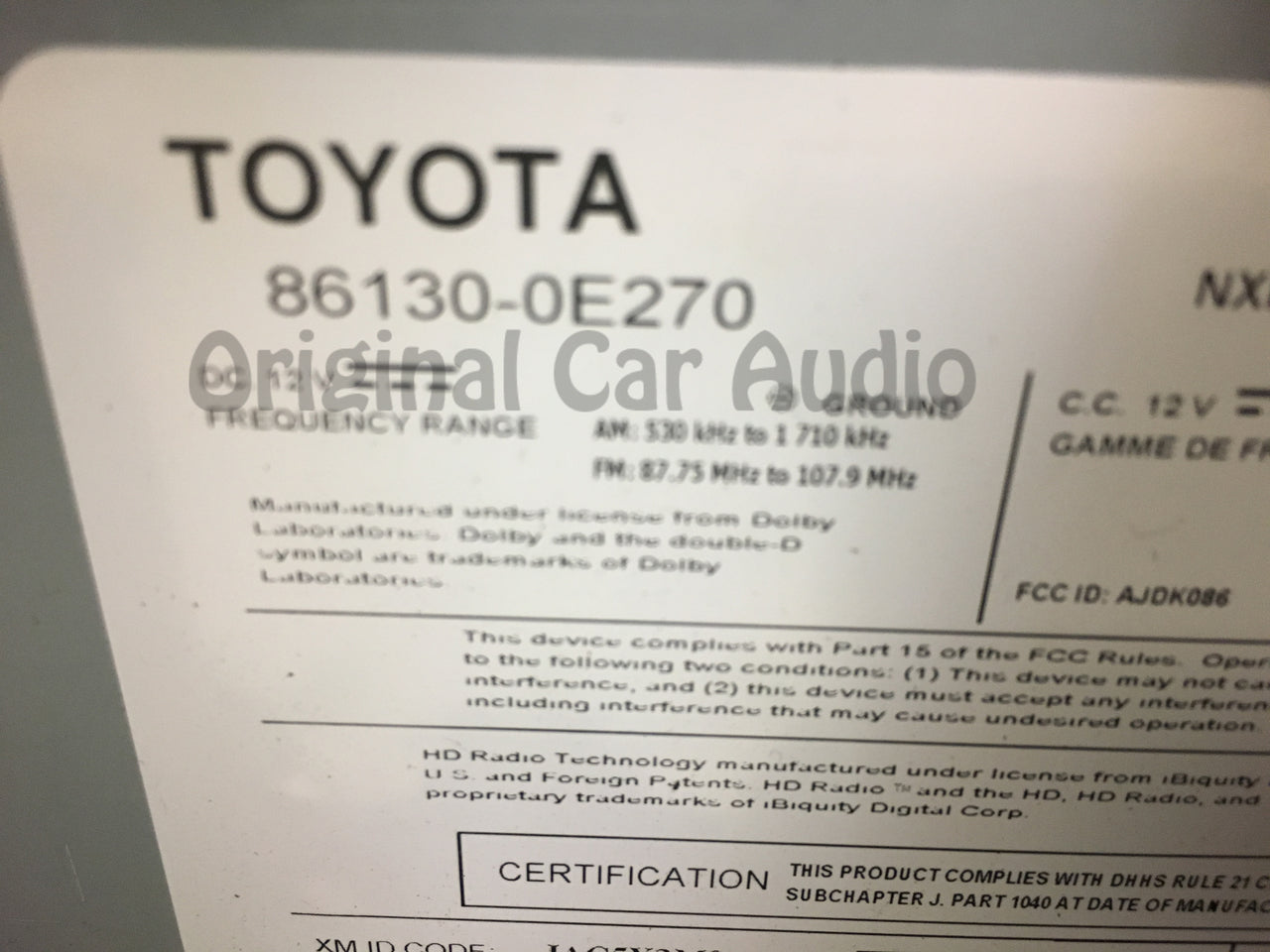 2016 - 2017 Lexus RX350 RX450 OEM Gracenote AM FM XM HD Radio Media Receiver P11069