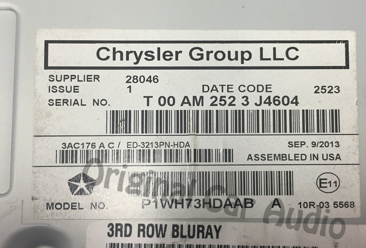 2011 - 2015 Dodge Chrysler OEM Rear Entertainment DVD Overhead Display Screen