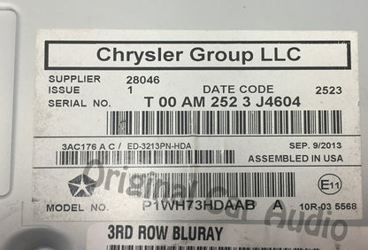 2011 - 2015 Dodge Chrysler OEM Rear Entertainment DVD Overhead Display Screen