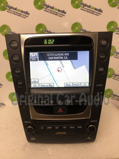 Refurbished 2010 - 2011 10 11 Lexus GS350 GS430 OEM Touch Screen Navigation Display and Radio Receiver P1877