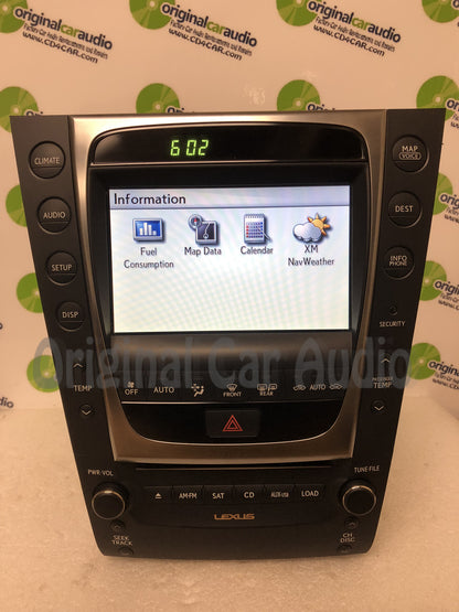 Refurbished 2010 - 2011 10 11 Lexus GS350 GS430 OEM Touch Screen Navigation Display and Radio Receiver P1877
