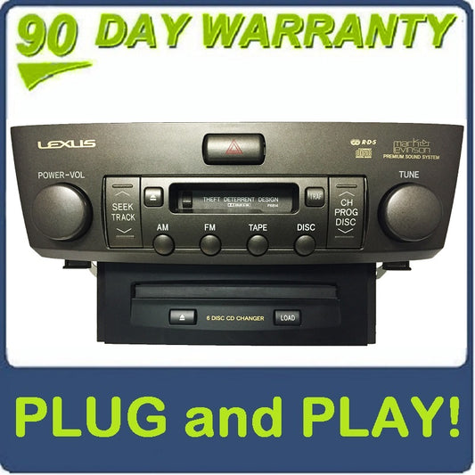 01 02 03 04 LEXUS LS430 Radio Cassette Tape Player 6 Disc Changer CD Player Stereo P6814 OEM 86120-50590 2001 2002 2003 2004