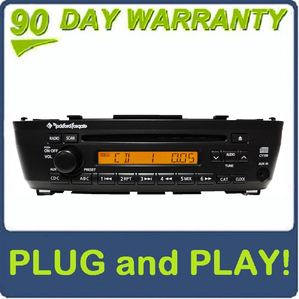 2000 - 2006 Nissan Sentra OEM AM FM ROCKFORD FOSGATE Radio Stereo Single CD Player AUX Remote Changer Controls 9 Speaker System