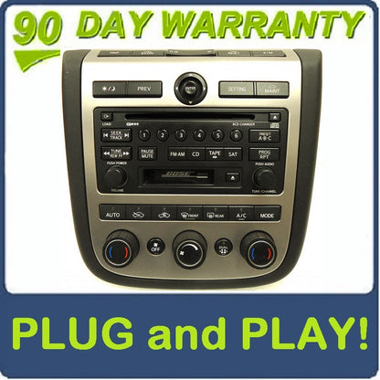 03 04 05 NISSAN Murano BOSE Radio Stereo 6 Disc Changer CD Player SAT RDS A/C Heat Climate Temp Controls 28188-CA010 2003 2004 2005