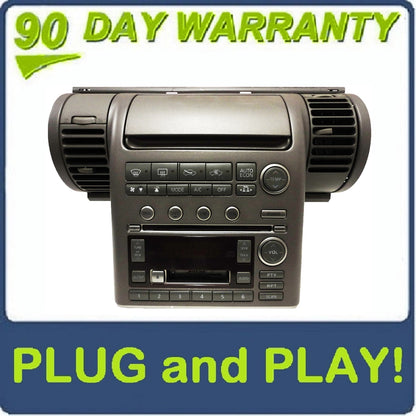 03 04 INFINITI G35 G-35 Radio 6 Disc Changer CD Tape Player BOSE AC Temp Controls and Bezel 2003 2004 GREY OEM