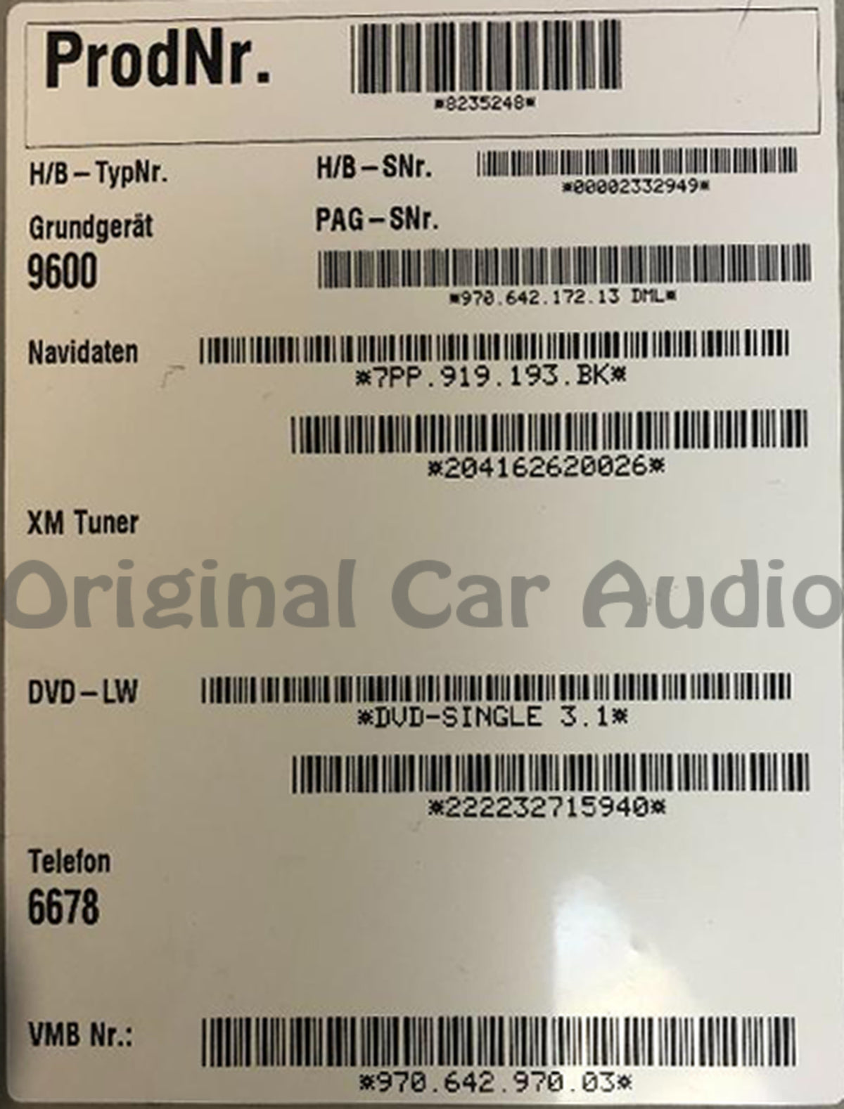 2010 - 2012 Porsche Panamera Navigation HDD Radio Bluetooth CD Player 970