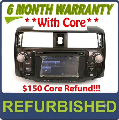 2014 - 2018 Toyota 4Runner OEM JBL Gracenote GPS Navigation Multimedia Bluetooth HD Radio Receiver