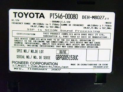 08 2008 2009 Scion xB xD tC Pioneer Radio MP3/AAC/WMA Satellite CD Player