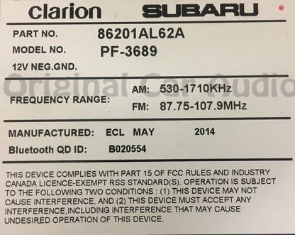 2015 - 2016 Subaru Legacy OEM Starlink APPS HD Touch Screen CB624UL, CB725UL