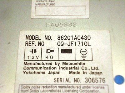 95 96 97 98 99 01 02 03 04 SUBARU Legacy Forester Impreza Radio Tape CD Player