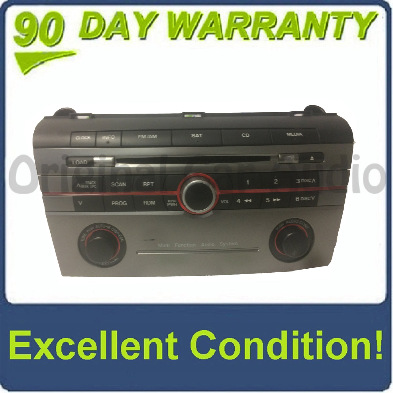 2005 - 2008 MAZDA 3 Radio Stereo 6 Disc Changer CD Player Sat Multi Function Audio System BR9K66ARX