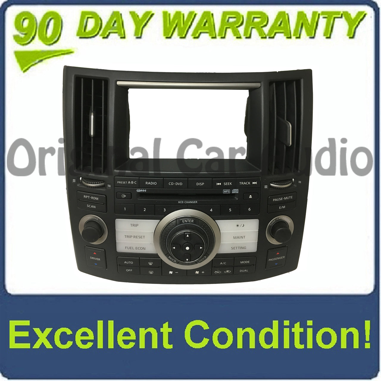 2006 - 2008 Infiniti FX35 FX45 OEM Radio Control Panel Climate Control FACEPLATE ONLY