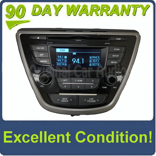 2011 - 2015 Hyundai Elantra OEM Single CD AM FM SAT MP3 Radio Receiver