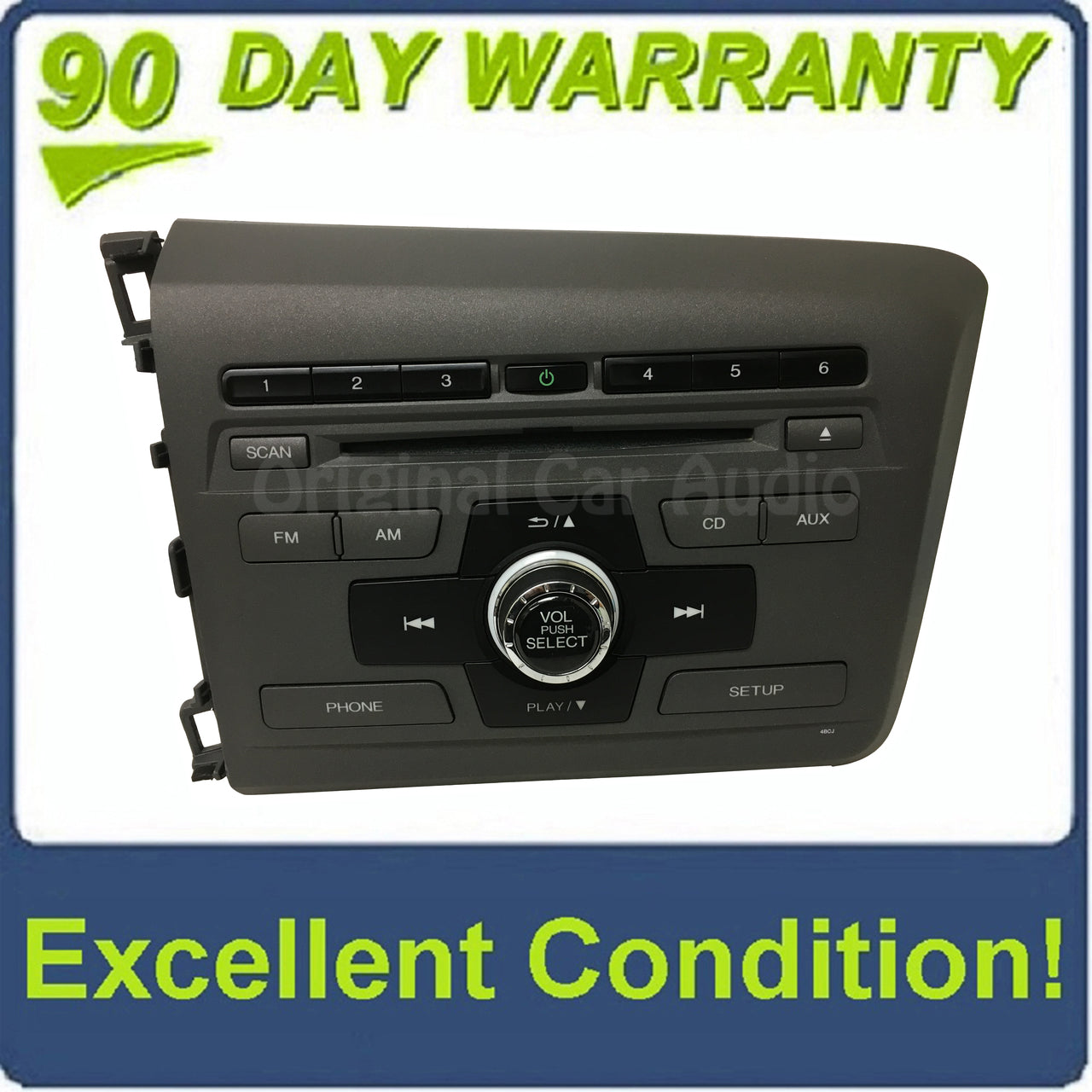 2012 Honda Civic OEM AM FM MP3 Bluetooth Single CD Radio 4BCJ