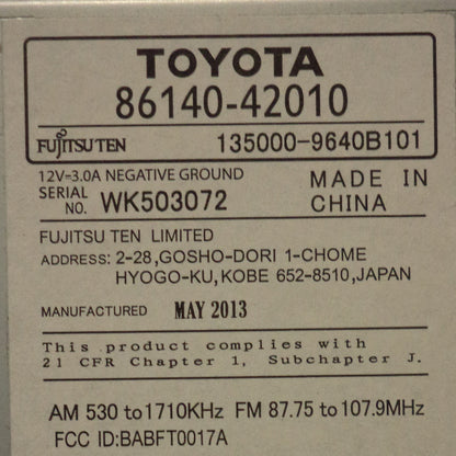 2013 - 2016 Toyota Rav4 Rav-4 CD Player BLUETOOTH Radio Display Screen 100067 OEM