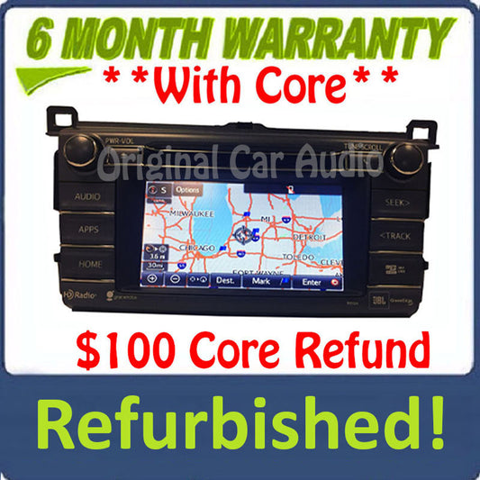 Refurbished 2013 2014 2015 2016 2017 Toyota Rav4 JBL HD Radio AM FM CD Player Navigation Gracenote Bluetooth SAT XM GPS OEM 100324