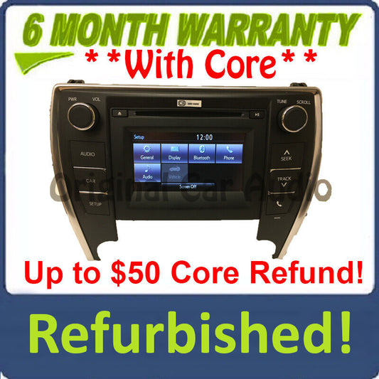 Refurbished 2015 - 2016 Toyota Camry OEM Touch Screen Display AM FM Radio Receiver 100366