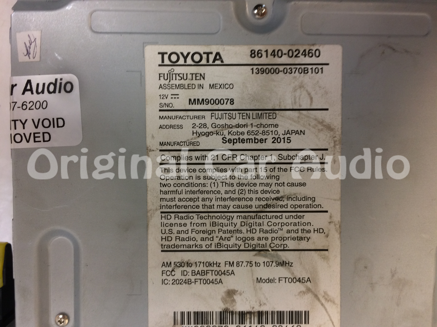 2014 2015 2016 TOYOTA COROLLA OEM HD AM FM XM Radio CD MP3 Player Touchscreen Bluetooth Receiver Backup Camera Compatiable