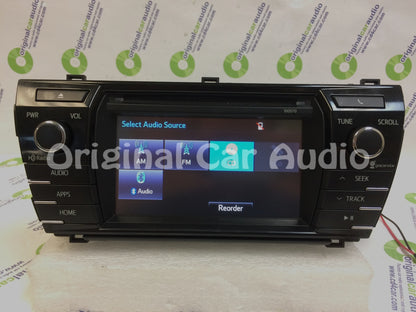 Reman 2014 - 2016 TOYOTA COROLLA OEM HD AM FM XM Radio CD MP3 Player Touchscreen Bluetooth Receiver Backup Camera 100570