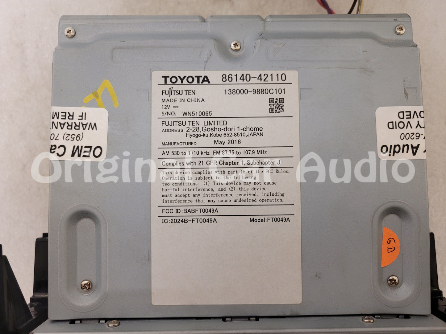 Refurbished 2013 - 2018 Toyota Rav4 AM FM Radio OEM Touchscreen Bluetooth Unit 100573
