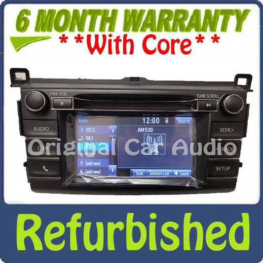 Refurbished 2013 - 2018 Toyota Rav4 AM FM Radio OEM Touchscreen Bluetooth Unit 100573