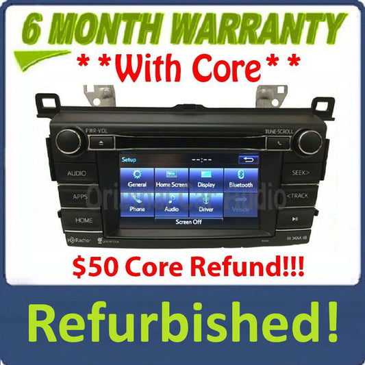 Refurbished  2015 - 2018 Toyota RAV4 OEM HD Radio Touch Screen CD Player Gracenote Bluetooth Receiver 100574, 100582