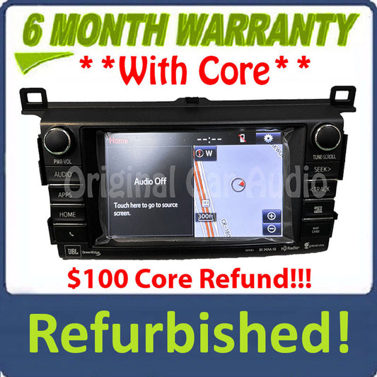 Refurbished 2015 - 2018 Toyota Rav4 OEM JBL Entune Navigation Gracenote SAT HD Radio 100576