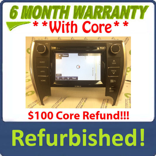 Refurbished 2015 - 2017 Toyota Camry OEM Gracenote Touch Screen Display AM FM Radio Receiver 100613
