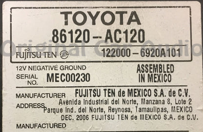 2005 - 2011 Toyota Avalon Single CD MP3 AM FM Radio 11805