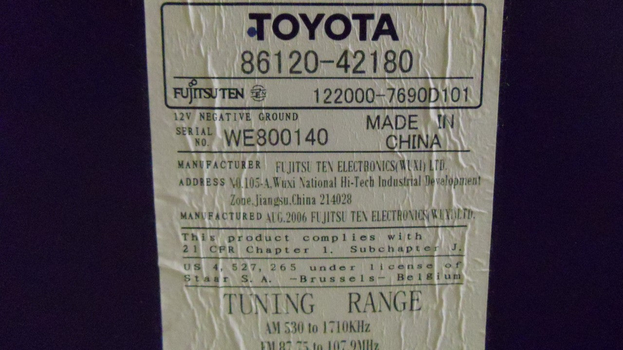 2006 - 2011 Toyota RAV4 JBL Radio MP3 6 Disc CD Player 86120-42180