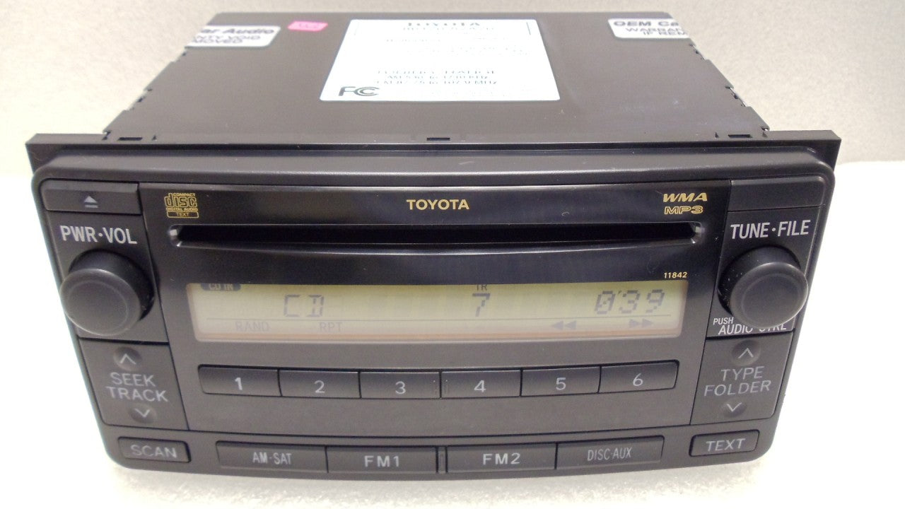 2003 - 2011 TOYOTA 4Runner Celica Echo FJ Cruiser Highlander MR2 Rav4 Yaris OEM SIRIUS XM Satellite Radio Stereo MP3 CD Player 11842