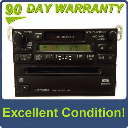 1990 - 1999 TOYOTA 4Runner Avalon Camry Celica Mr2 Seuoia Solara Sienna Tacoma Tundra T100 OEM AM FM Radio Cassette Tape CD Player A56409 16408 34230 T9200