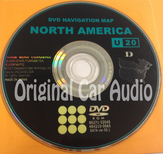 Toyota Lexus Navigation Map DVD 86271-33045 DATA Ver. 05.1  U20