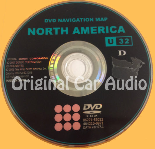 Toyota Lexus Navigation Map DVD 86271-53022 DATA Ver. 07.1 U32