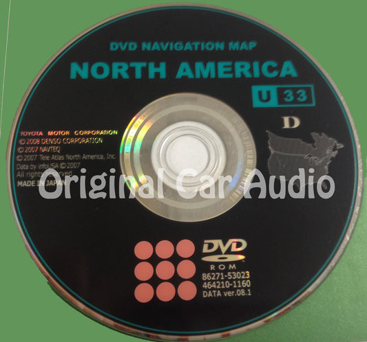 Toyota Lexus Navigation Map DVD 86271-53023 DATA Ver. 08.1 U33