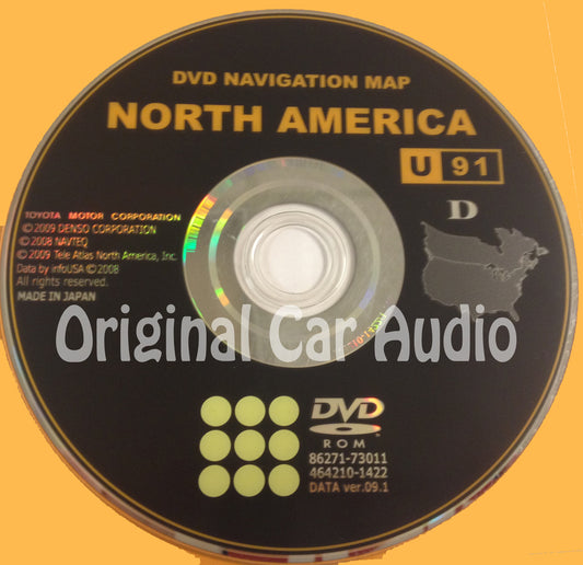 Toyota Lexus Navigation Map DVD 86271-73011 DATA Ver. 09.1 U91