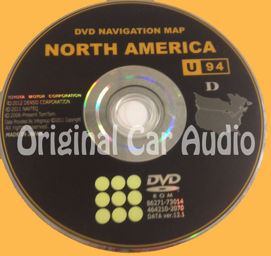 Toyota Lexus Navigation Map DVD 86271-73014 DATA Ver. 12.1 U94