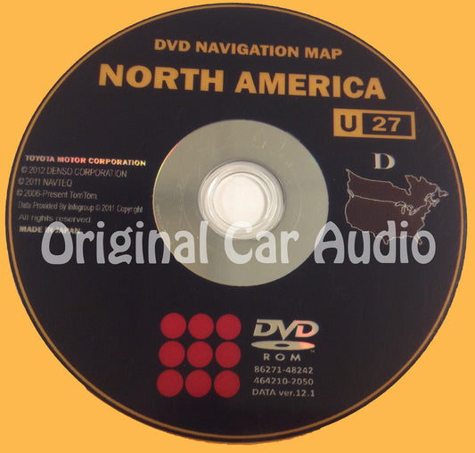 Toyota Lexus Navigation Map DVD 86271-48242 DATA Ver. 12.1 U27