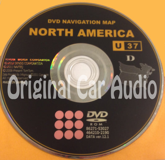 Toyota Lexus Navigation Map DVD 86271-53027 DATA Ver. 12.1 U37