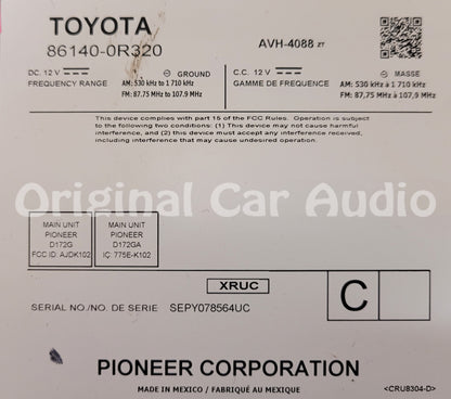 2019 - 2020 Toyota Rav4 OEM Navigation Touchscreen Display AM FM XM Radio