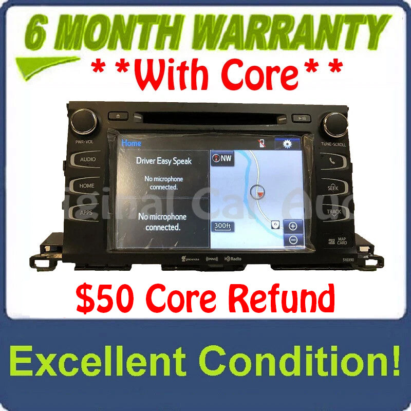 2014 - 2019 TOYOTA Highlander Gracenote Multi Media Navigation Entune APPS Touchscreen Radio