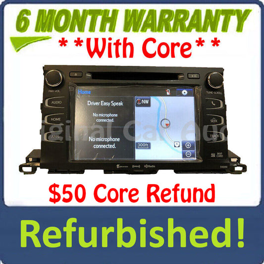Refurbished 2014 - 2019 TOYOTA Highlander Gracenote Multi Media Navigation Entune APPS Touchscreen Radio