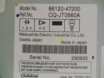2006 - 2009 Toyota PRIUS OEM RDS AM FM Radio MP3 AUX CD Player 51824