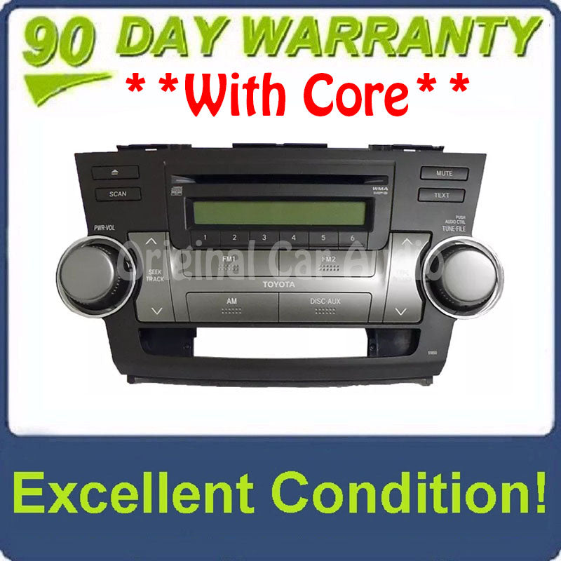 2008 - 2010 08 09 10 Toyota Highlander Radio Stereo MP3 Aux Disc CD Changer OEM 51850