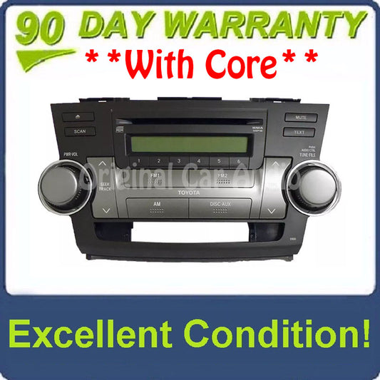 2008 - 2010 08 09 10 Toyota Highlander Radio Stereo MP3 Aux Disc CD Changer OEM 51850
