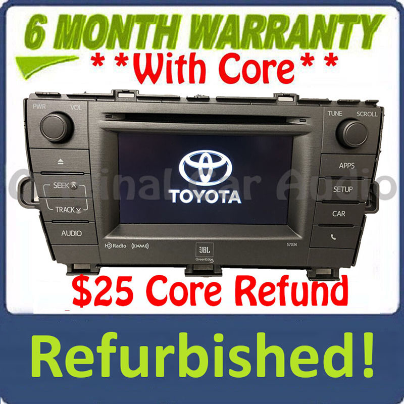 Refurbished 2011 - 2015 Toyota Prius JBL OEM Radio CD Player Green Edge HD radio 57034
