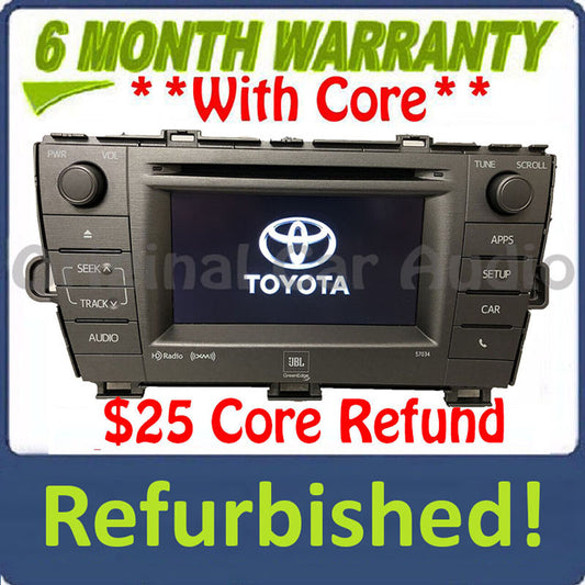 Refurbished 2011 - 2015 Toyota Prius JBL OEM Radio CD Player Green Edge HD radio 57034